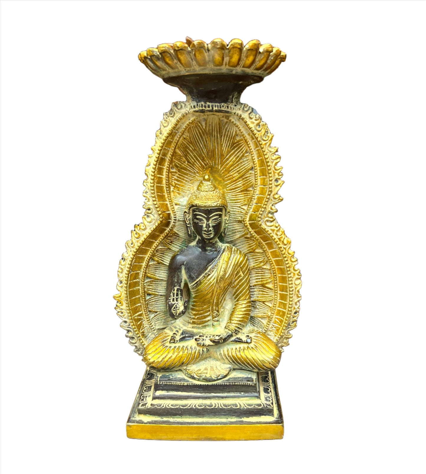 Abhaya Buddha Altar Candle Holder - 30cm x 17cm