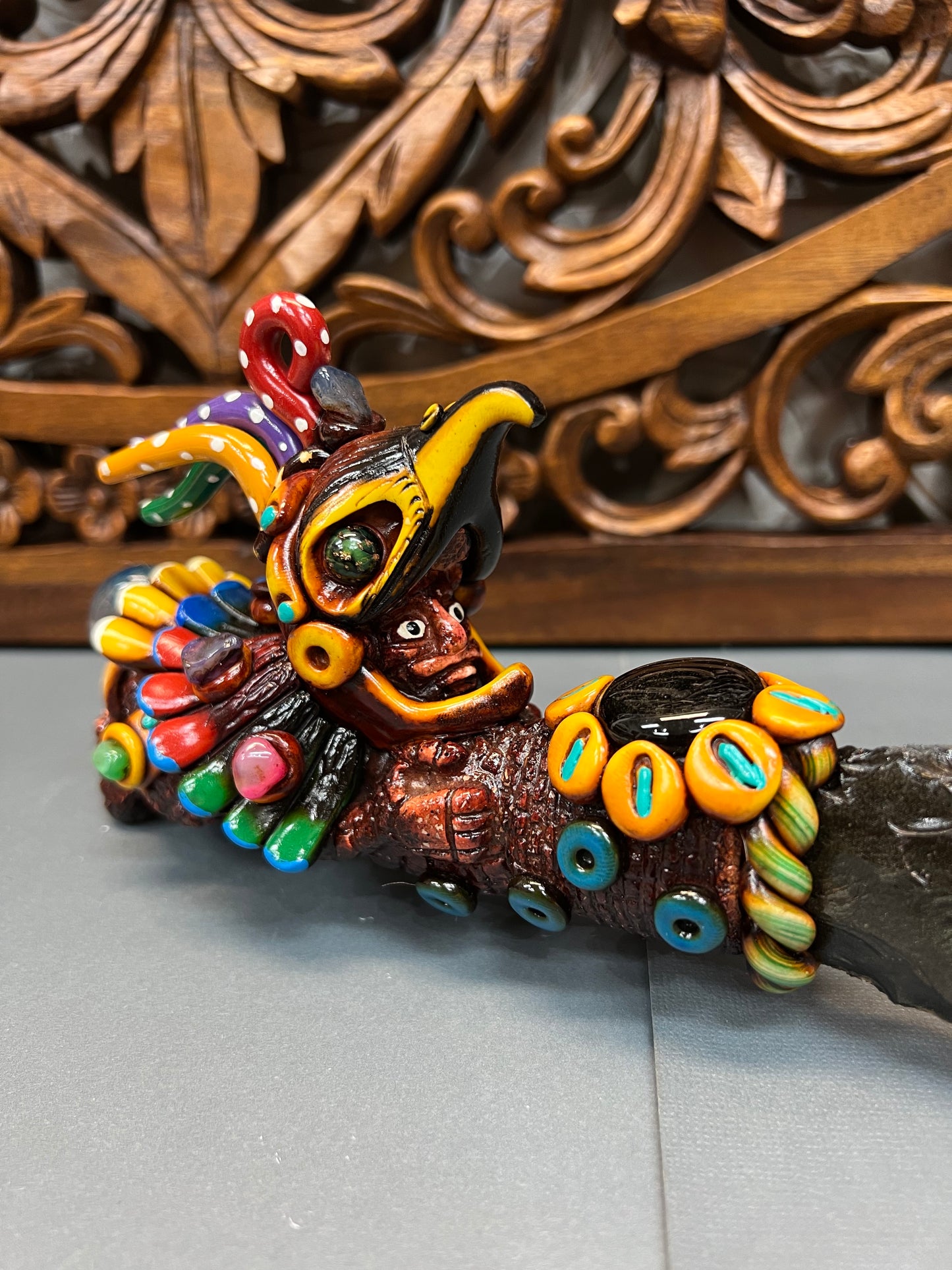 Decorative Aztec Tecpatl Obsidian Knives | XL Eagle Warrior