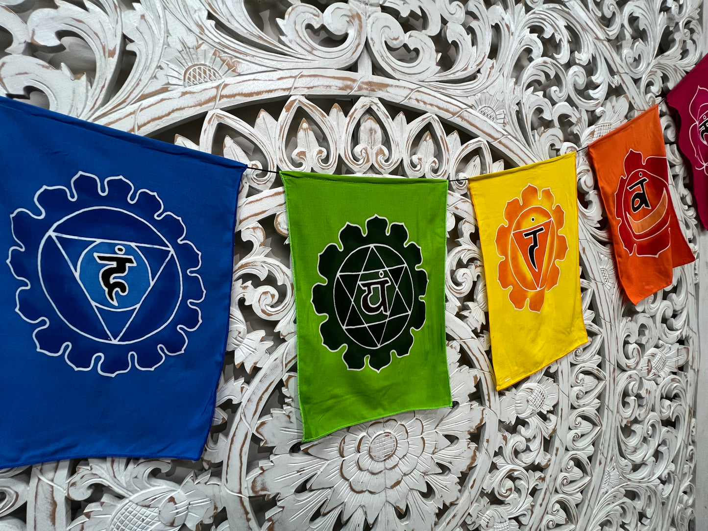Hand Batiked Chakra Prayer Flags