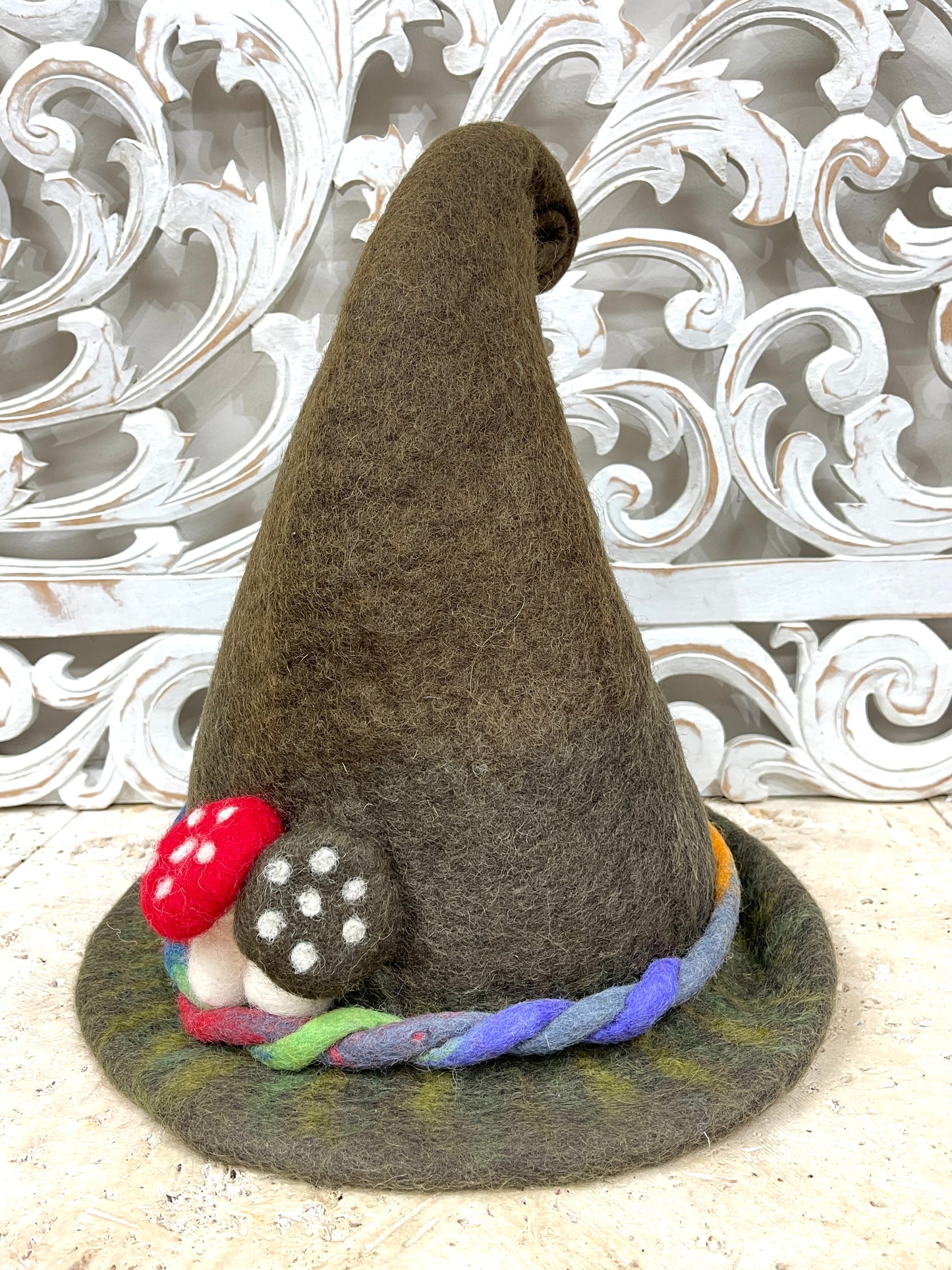 Hand felted Wool Mushroom & Vine Gnome Hats