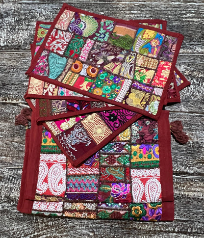 Rajasthani Patchwork Table Runner & Placemat Set