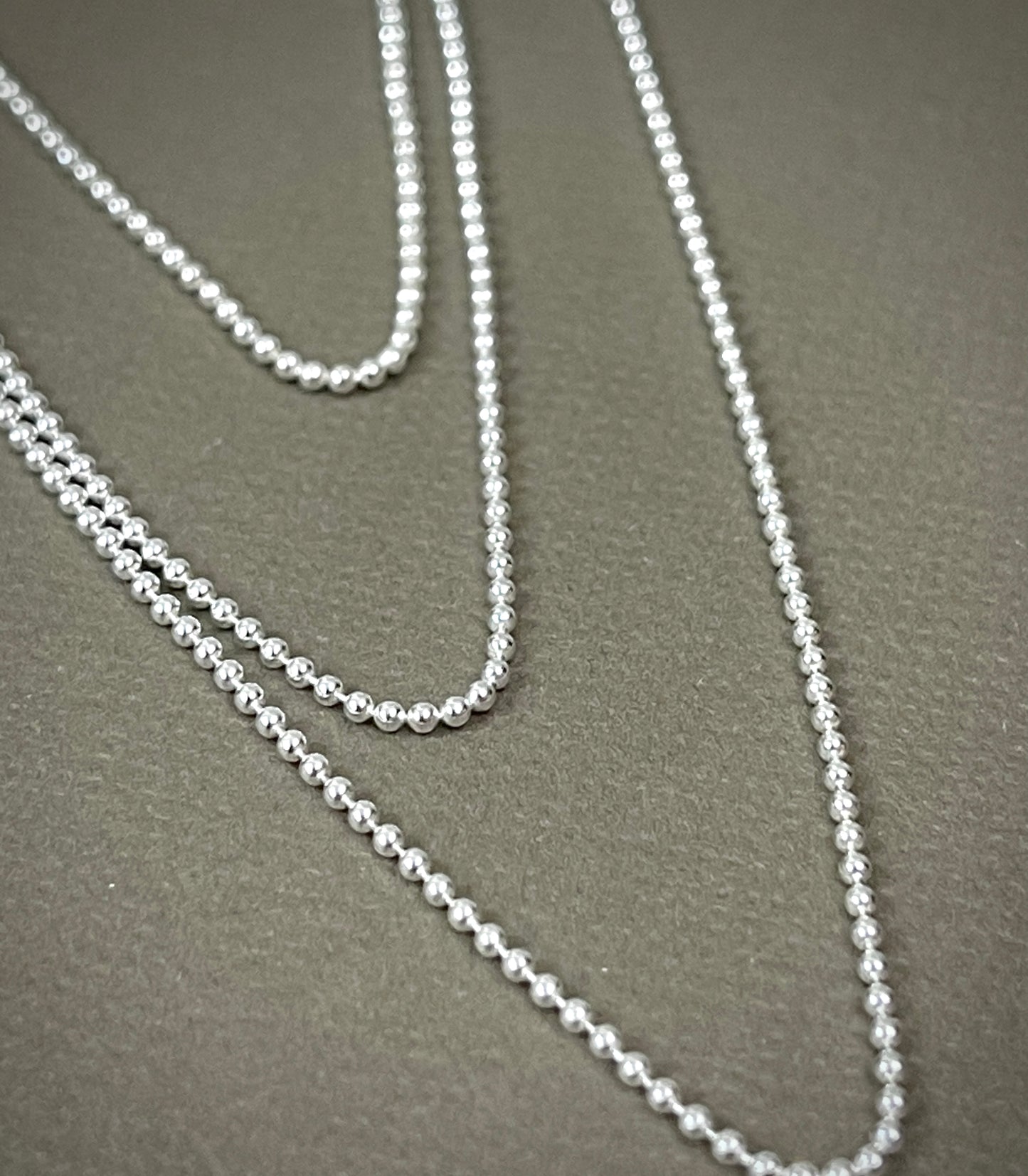 2mm Sterling Ball Chains - 16"-24"