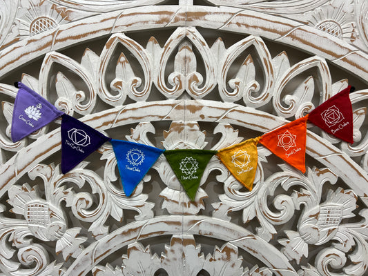 Mini Magnetic Chakra Symbol Prayer Flags 2' String