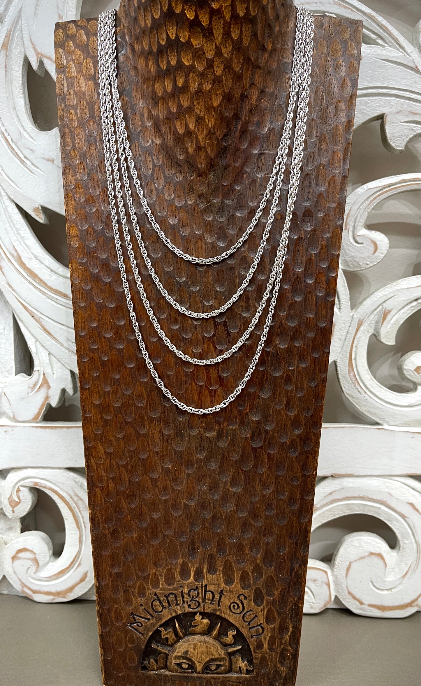 3mm Sterling Twisted DNA Chains - 16"-22"
