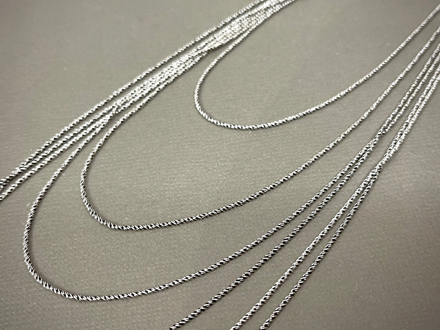 1mm Sterling Thai Twisted Rope Chains - 16"-26"