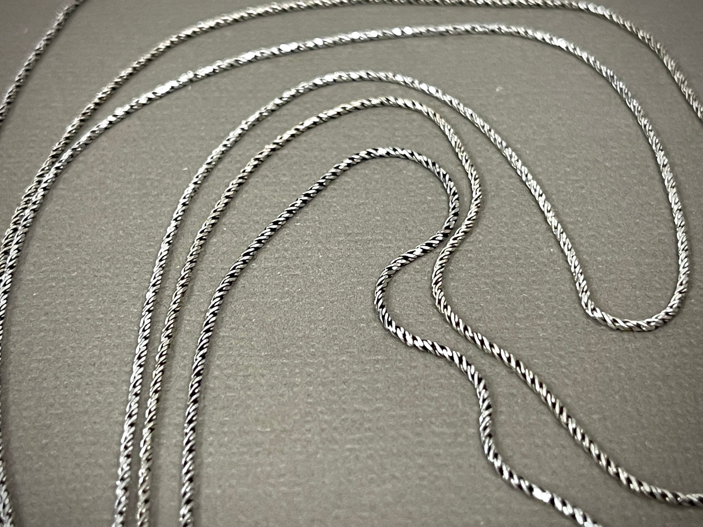 1mm Sterling Thai Diamond Cut Rope Chains - 16"-24"