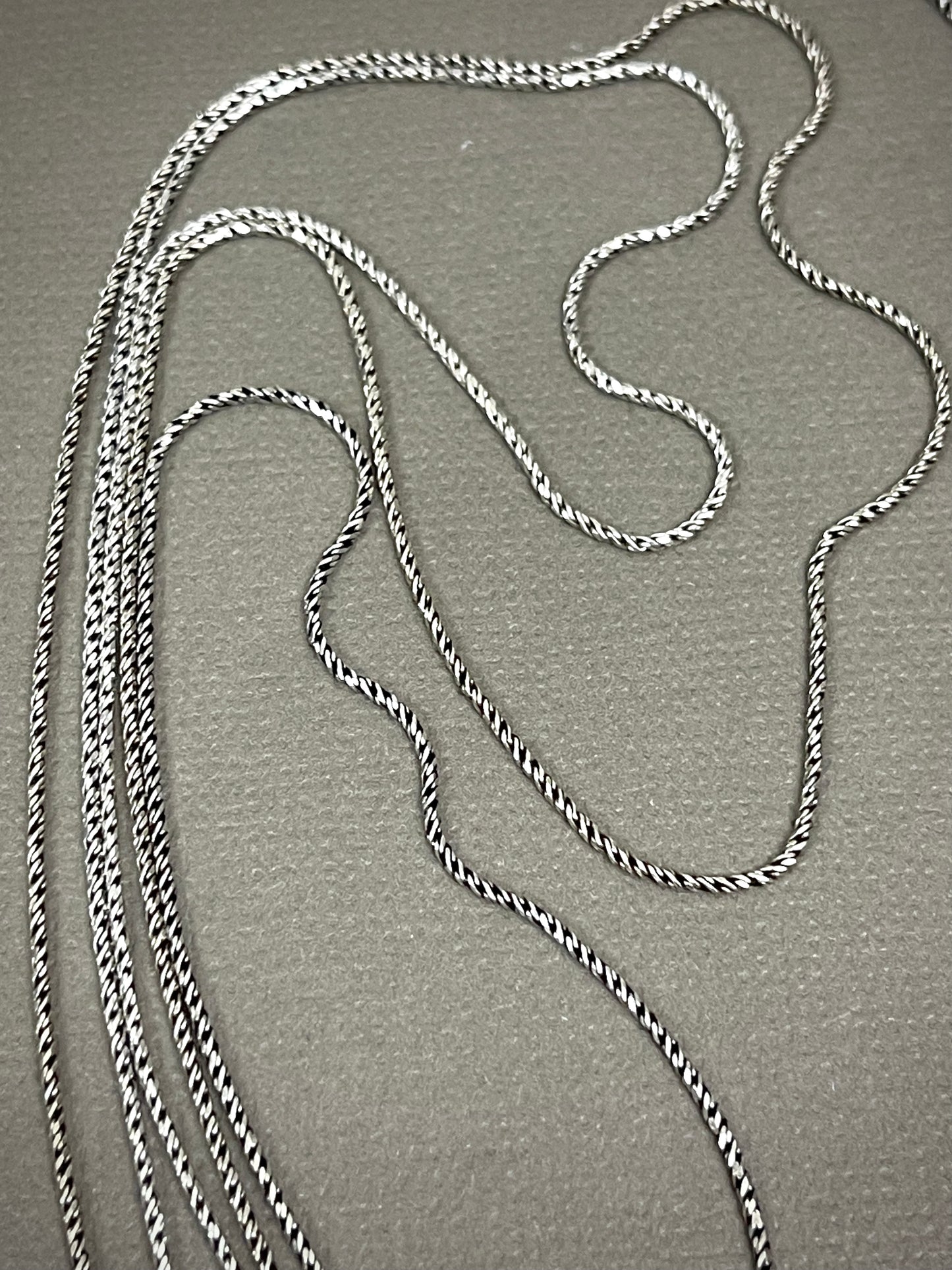 1mm Sterling Thai Diamond Cut Rope Chains - 16"-24"