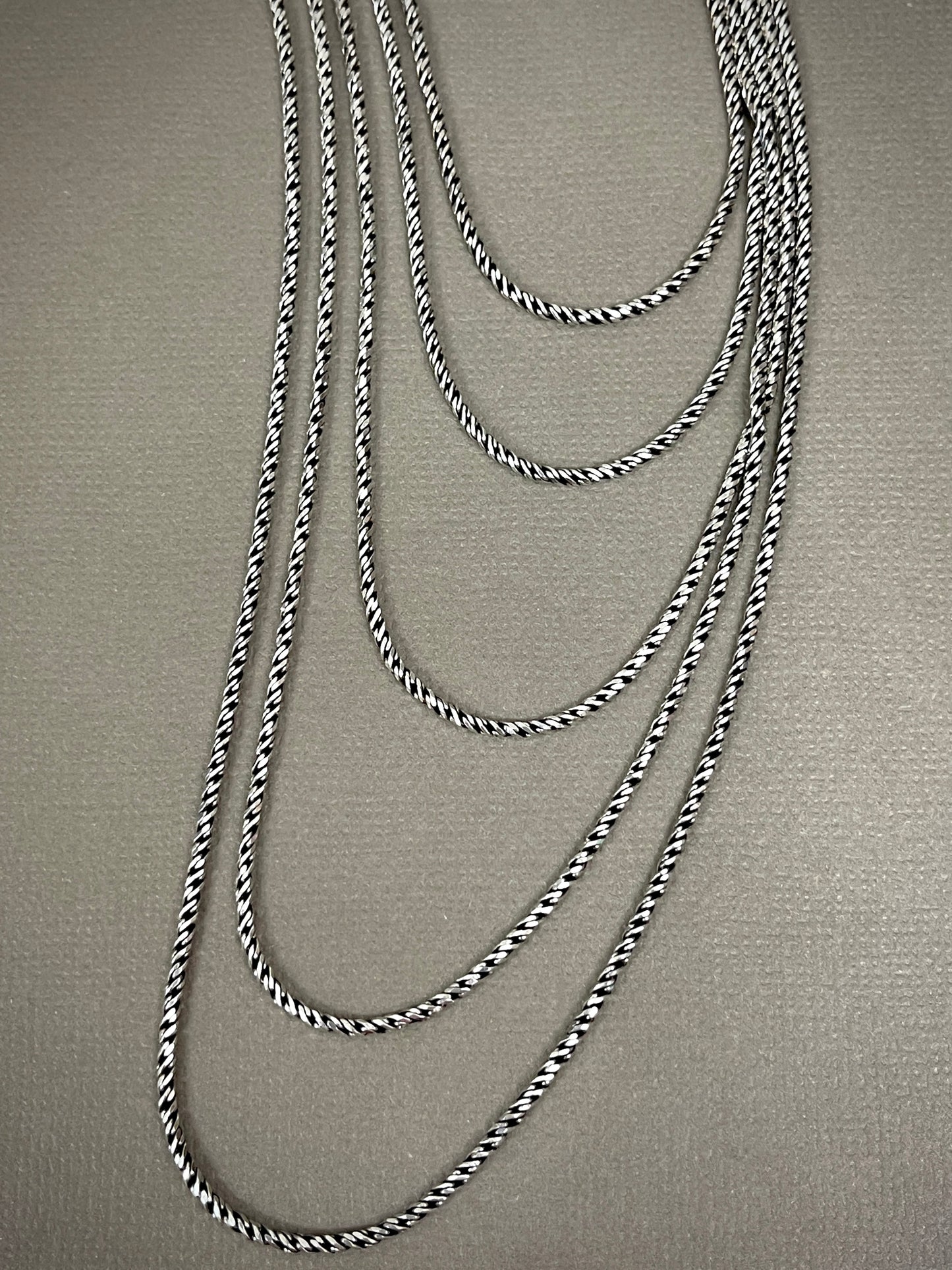 1.6mm Sterling Thai Diamond Cut Rope Chains - 16"-24"