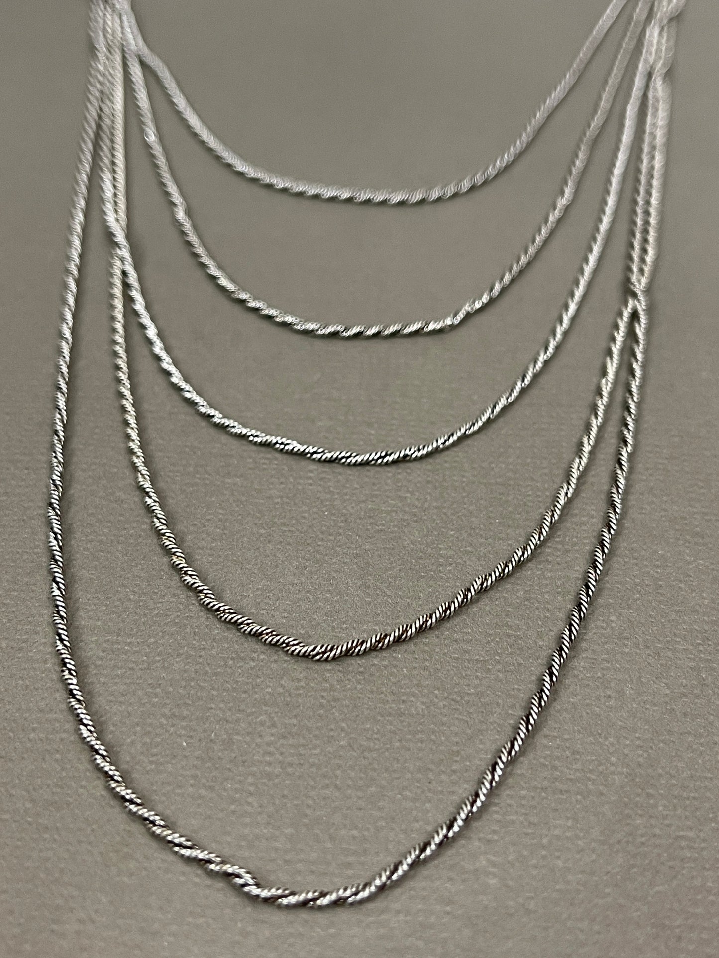 1.5mm Sterling Thai Twisted Smooth Rope Chains - 16"-24"