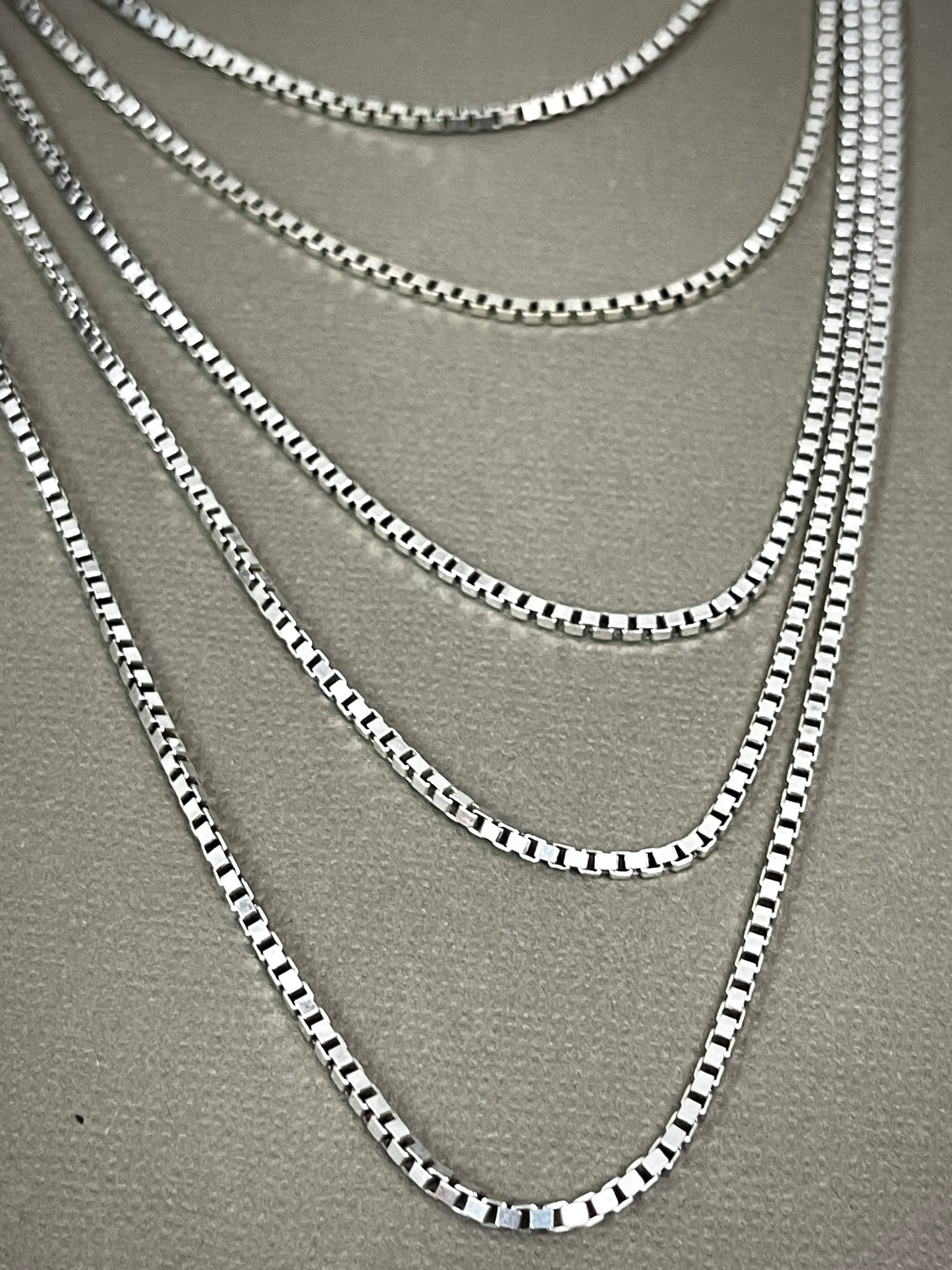 2mm Sterling Antiqued Box Chains - 16"-24"