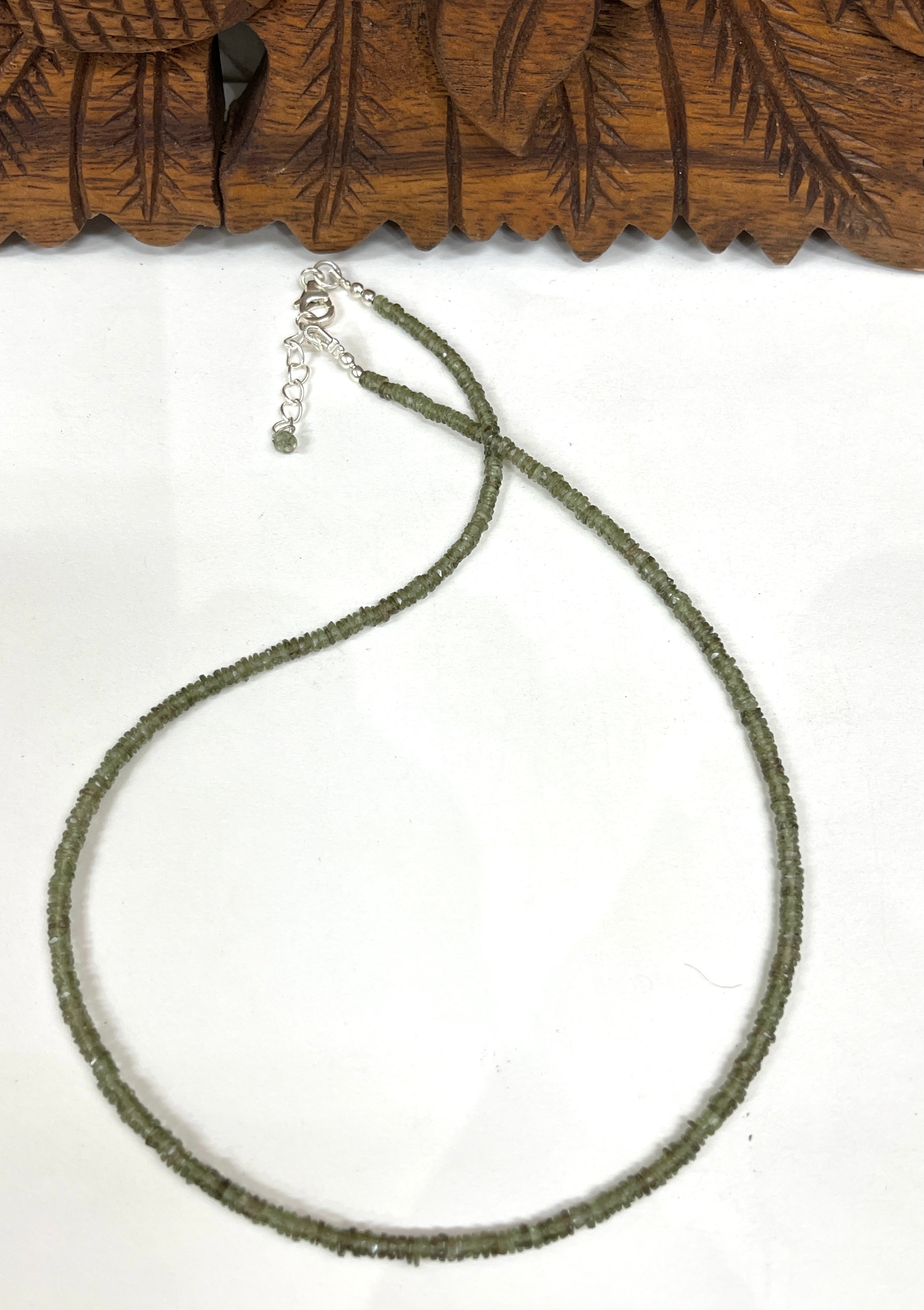 Faceted deals moldavite necklace