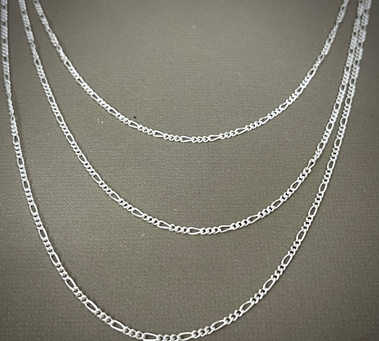 1.8mm Sterling Figaro Chains - 16"-20"