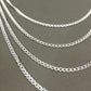 3mm Sterling Double Link Curb Chains - 16"-24"