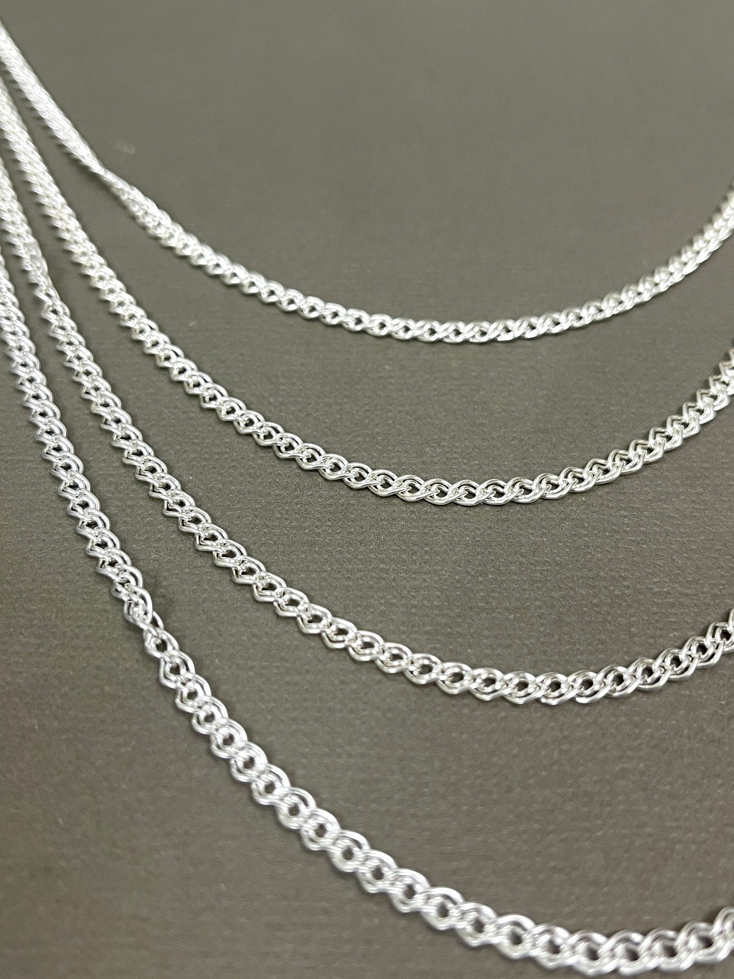 3mm Sterling Double Link Curb Chains - 16"-24"
