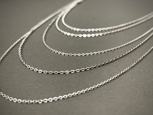1mm Sterling Diamond Cut Cable Chains - 16"-22"