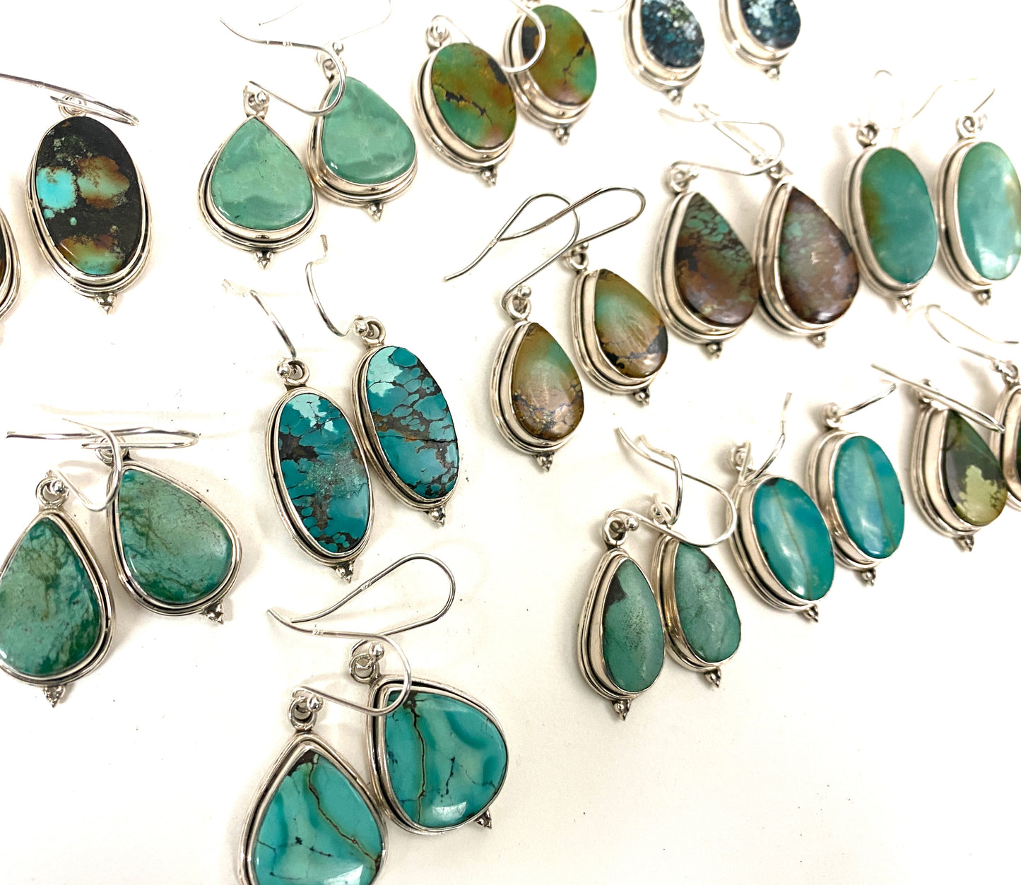 Sterling Silver Hubei Turquoise Earrings