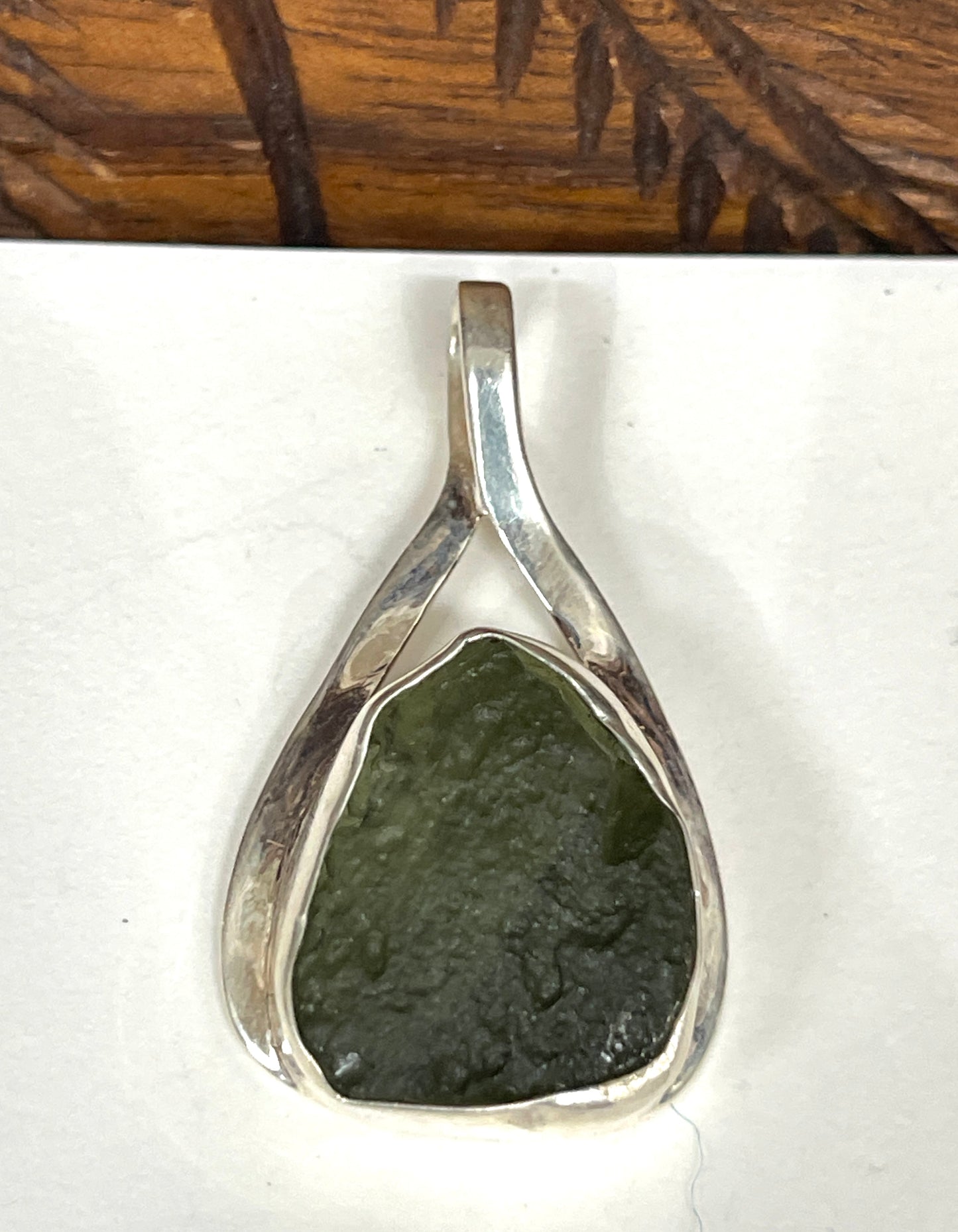 Sterling Silver Raw Moldavite Pendant - Transformation Stone