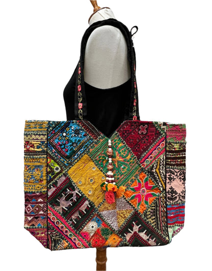Rajasthani Embroidery Patchwork Purse | Tassels