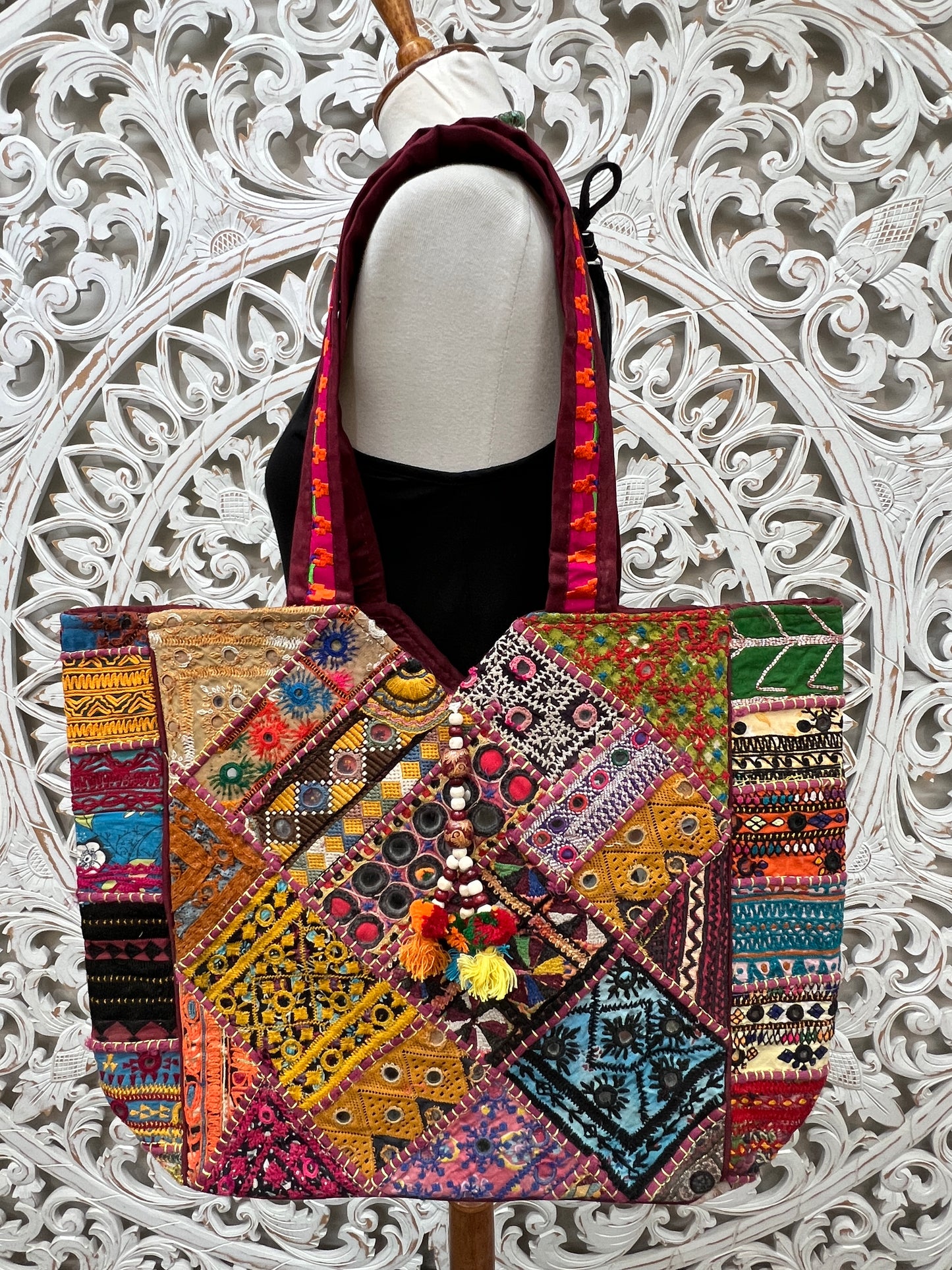 Rajasthani Embroidery Patchwork Purse | Tassels