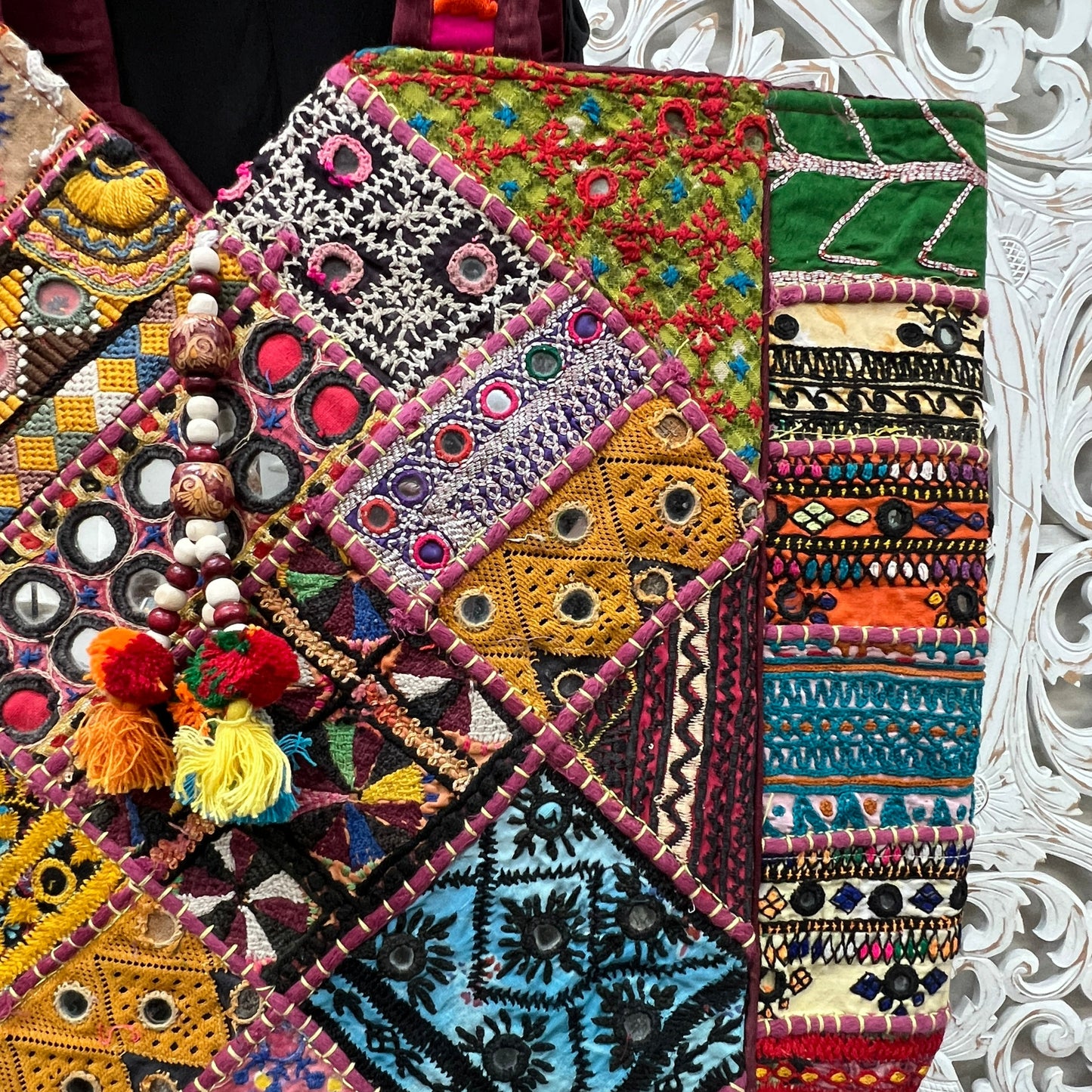 Rajasthani Embroidery Patchwork Purse | Tassels