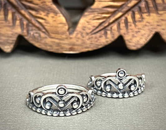 Sterling Crown Rings - Sizes 4-10