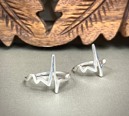 Sterling Heartbeat Rings - Sizes 5-11