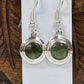 Sterling Silver Moldavite Round Earrings