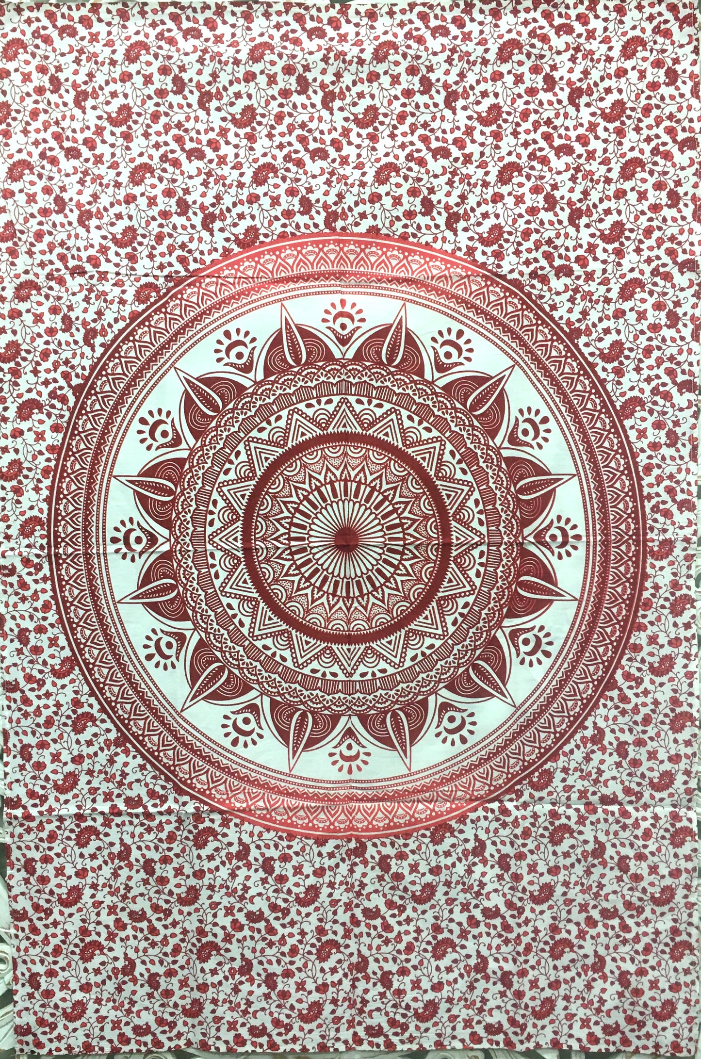 Hand printed Compass Mandala Fabric Poster Tapestries- 4 Colors Available