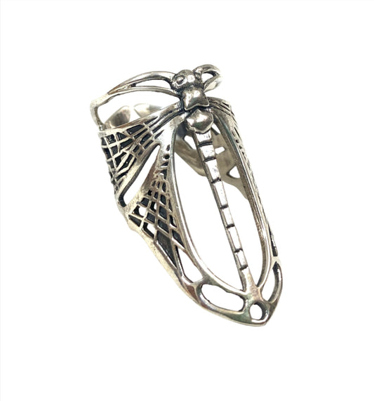 Sterling Silver Dragonfly Wrap Ring