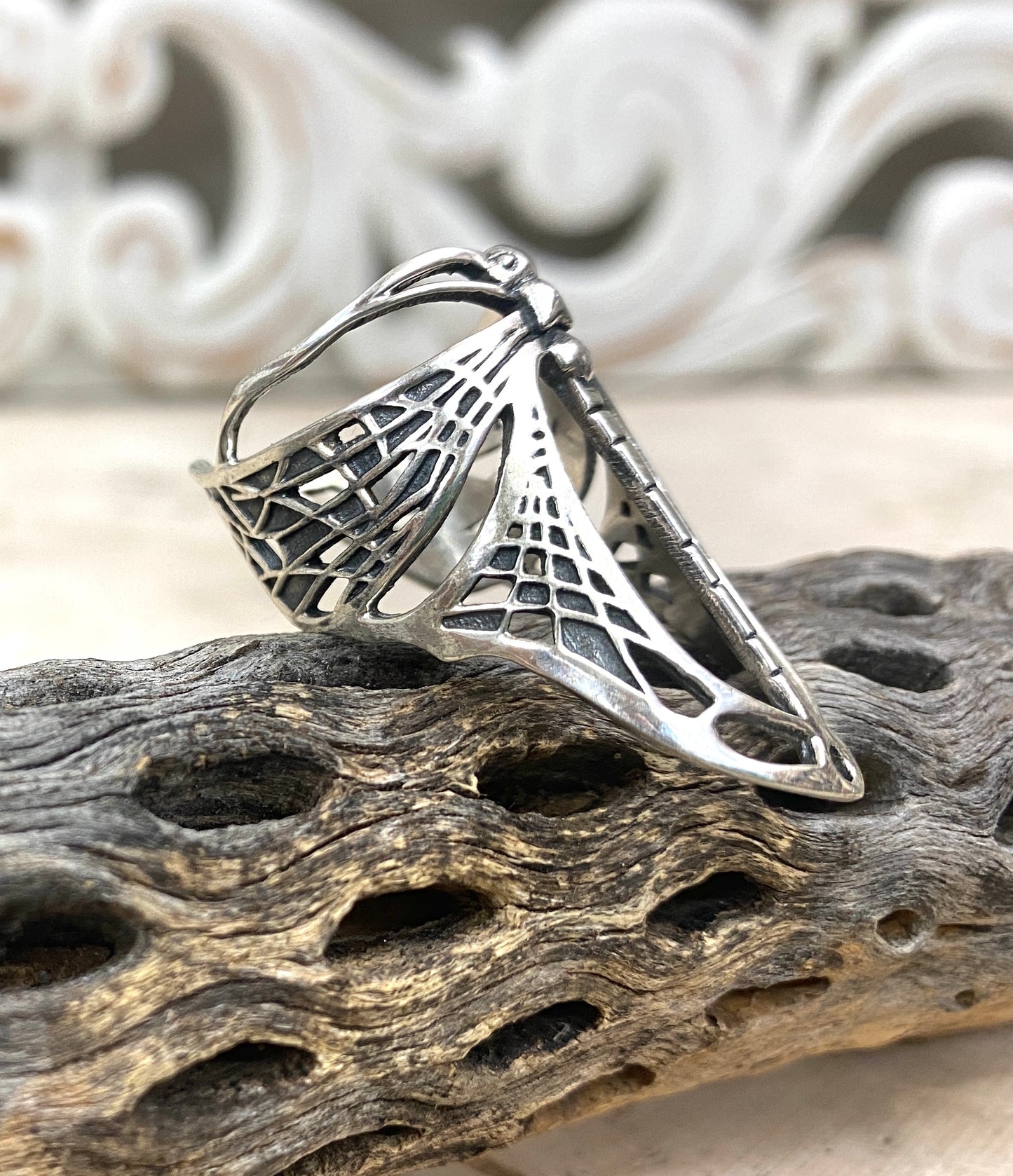 Sterling Silver Dragonfly Wrap Ring