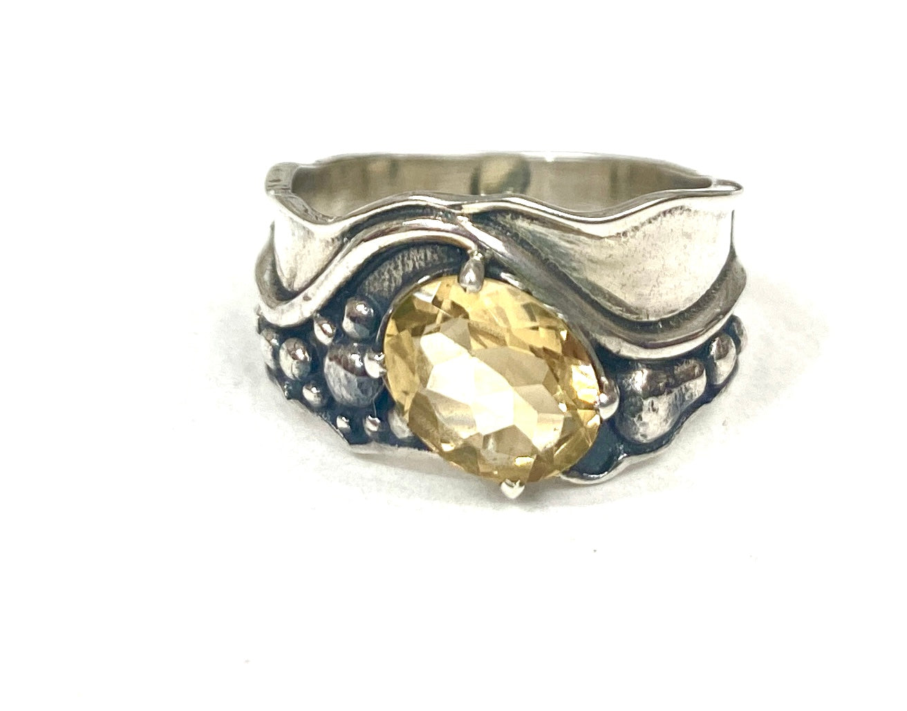 Sterling Silver Abstract Ring - Available in 4 stones