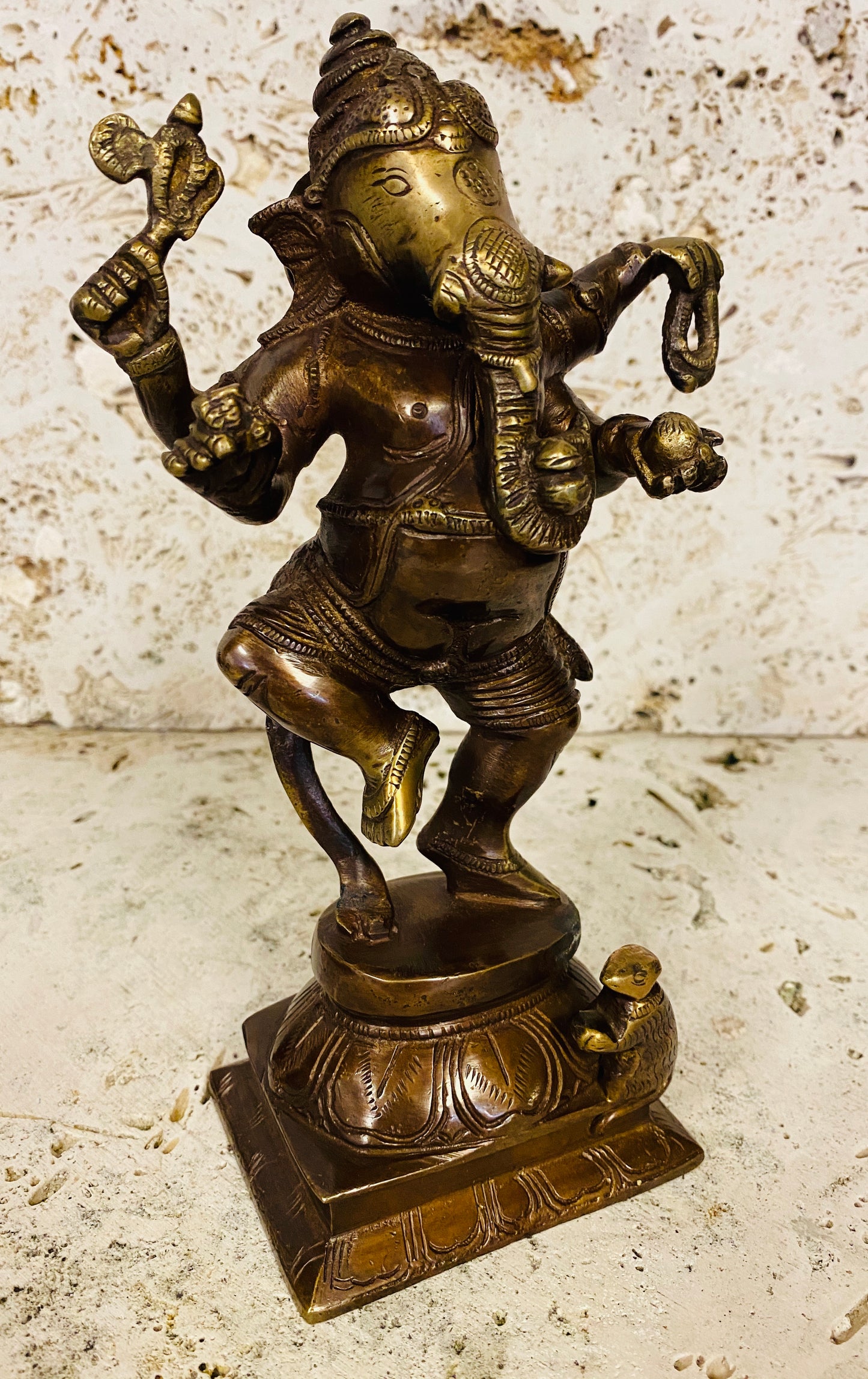 Hand Finished Brass Ganesh Statues - Remover of Obstacles 22cm x 13cm