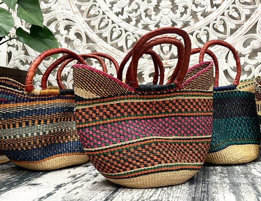 Full Size African Grass Market Bags