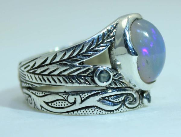 Sterling Silver Hand Etched Ring