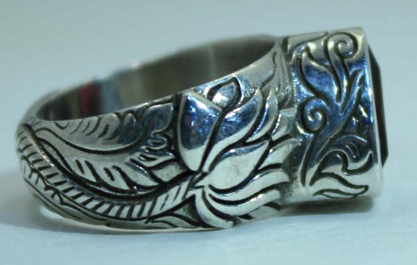 Sterling Silver Hand Carved Lotus Flower Rings