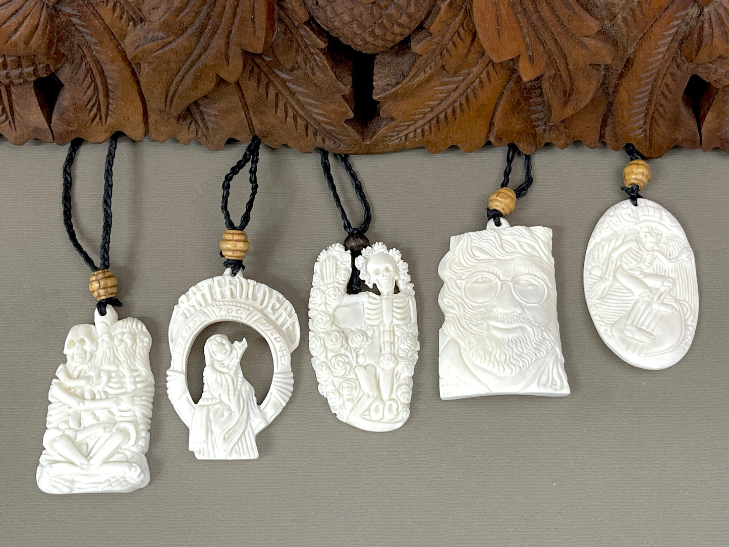 Carved Bone Grateful Dead Necklaces