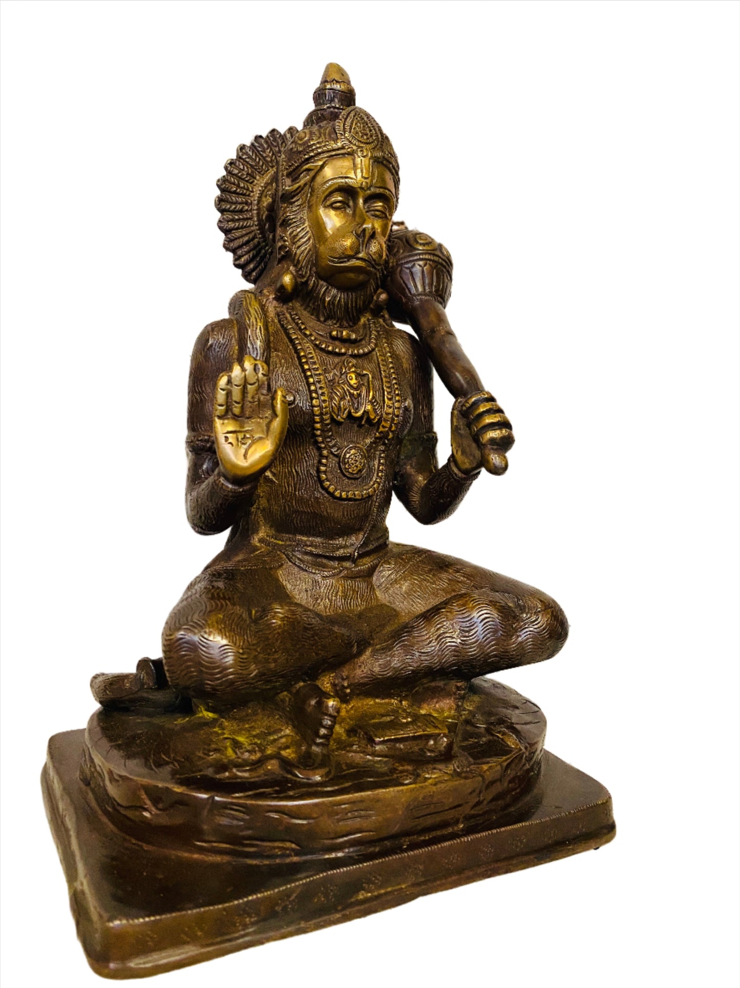 Hand Finished Brass Hanuman Statues - 30cm x 18cm