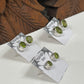 Peridot Sterling Silver Faceted Stud Earrings - 3 sizes Available