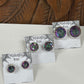 Mystic Topaz Round Faceted Stud Sterling Silver Earrings- 4 Sizes Available
