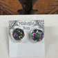 Mystic Topaz Round Faceted Stud Sterling Silver Earrings- 4 Sizes Available