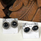 Black Onyx Sterling Silver Stud Earrings - 2 sizes Available
