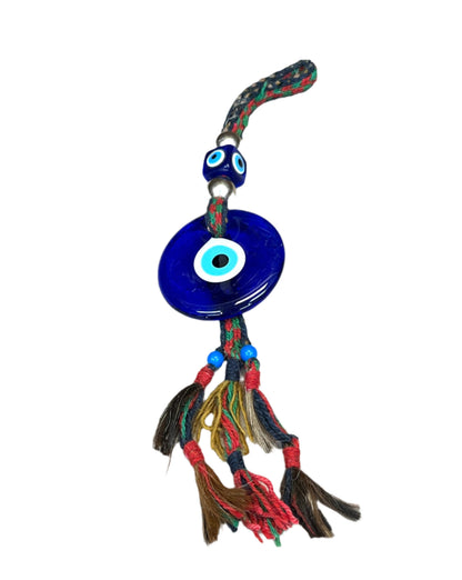 Woven Wool Tassel & Bead Evil Eye Hangings
