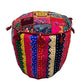 Large Rajasthani Patchwork Fabric Ottoman | 5 Colors