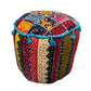 Large Rajasthani Patchwork Fabric Ottoman | 5 Colors