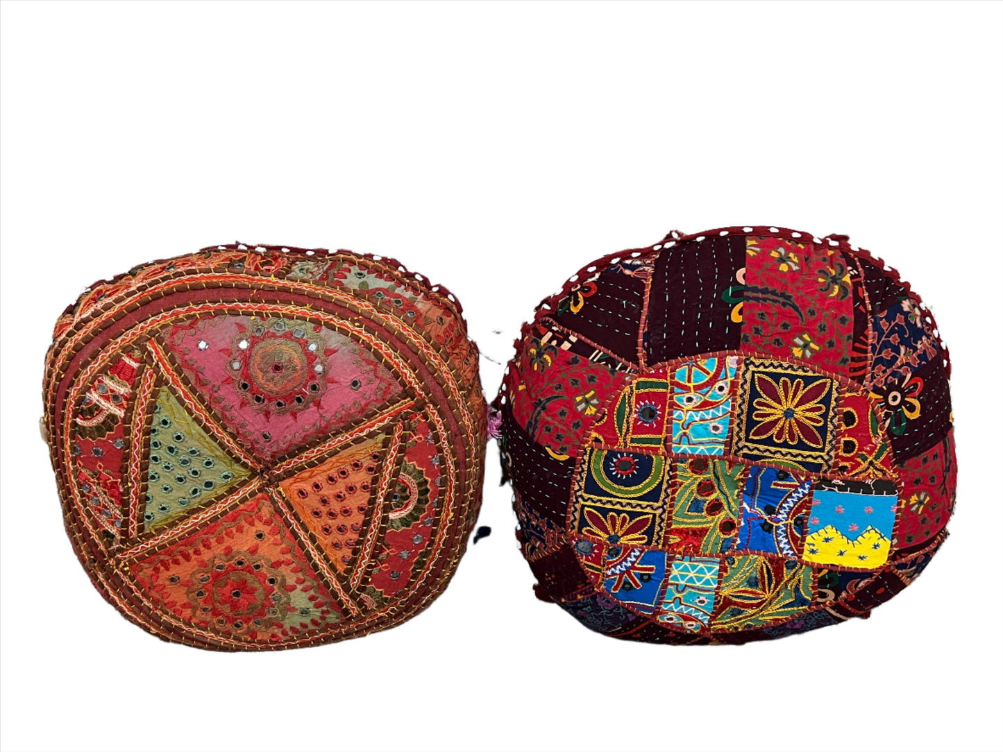 Embroidered Rajasthani Floor Pillow | Earth Tones