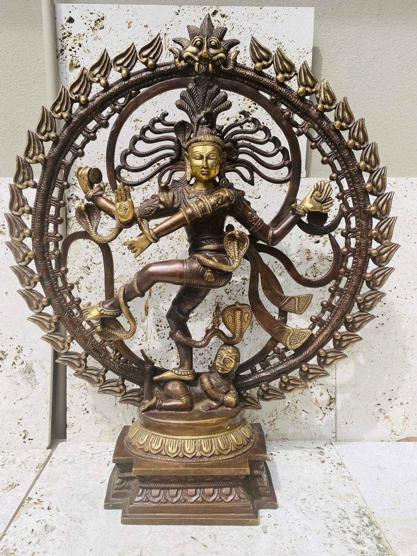 Hand Finished Brass Shiva Nataraj Statue - Dance of Destruction