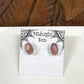 Rhodochrosite Sterling Silver Stud Earrings