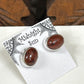 Mahogany Obsidian Sterling Silver (925) 6 x 8mm Stud Earrings