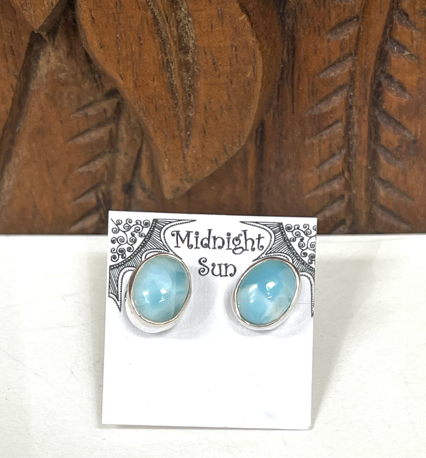 Larimar Sterling Silver Stud Earrings