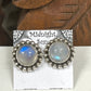 Moonstone Sterling Silver Stud Earrings - 5 Sizes Available